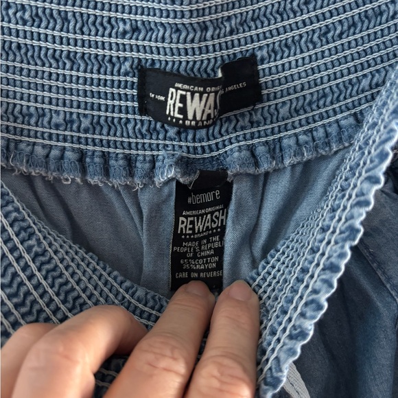 Blue Wide-Leg Denim Pants - Picture 3 of 6